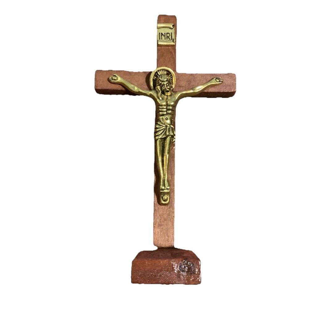 Sacred Heart Southern Missions Jesus Crucifix Cross 4" Freestanding Table Desk